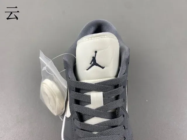 Nike Air Jordan 1 Low White Dark Gray Black Lifestyle Sneakers 7