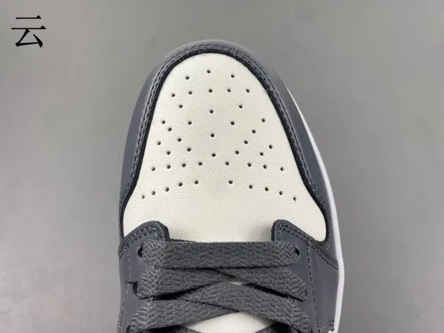 Nike Air Jordan 1 Low White Dark Gray Black Lifestyle Sneakers 8
