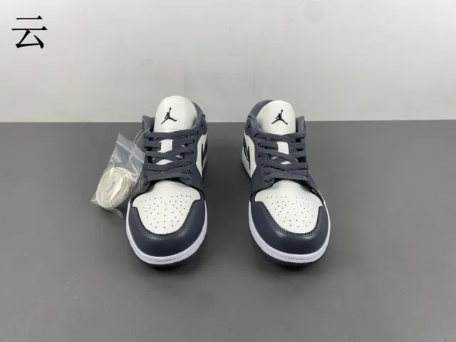 Nike Air Jordan 1 Low White Dark Gray Black Lifestyle Sneakers 12