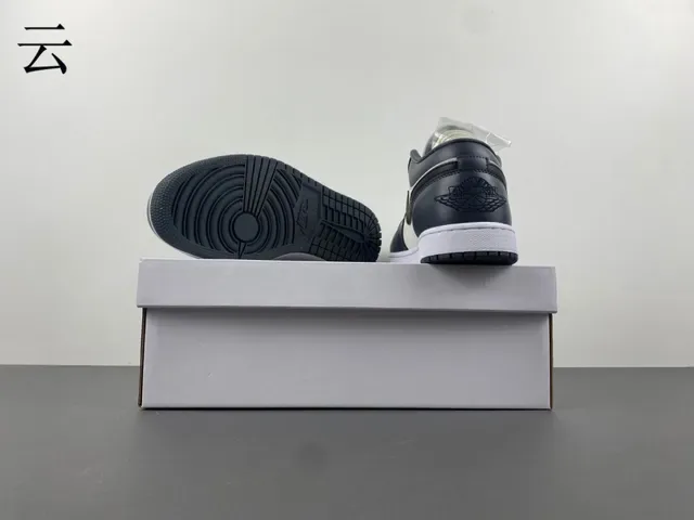 Nike Air Jordan 1 Low White Dark Gray Black Lifestyle Sneakers 15