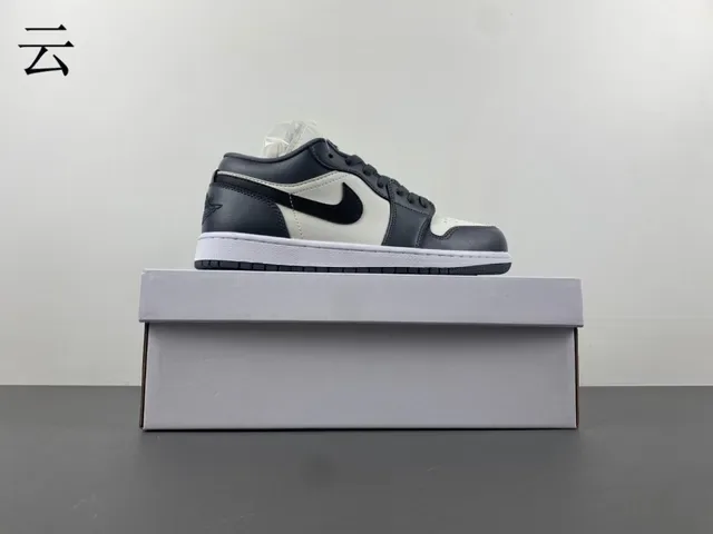 Nike Air Jordan 1 Low White Dark Gray Black Lifestyle Sneakers 16
