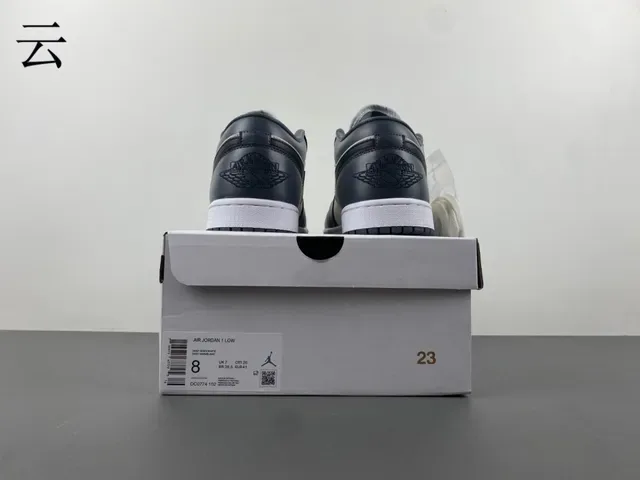 Nike Air Jordan 1 Low White Dark Gray Black Lifestyle Sneakers 17