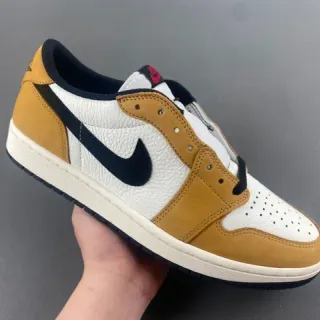 Nike Air Jordan 1 Low أبيض بني أسود حذاء رياضي أسلوب حياة