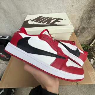 Nike Air Jordan 1 أحذية أسلوب حياة أحمر أبيض أسود