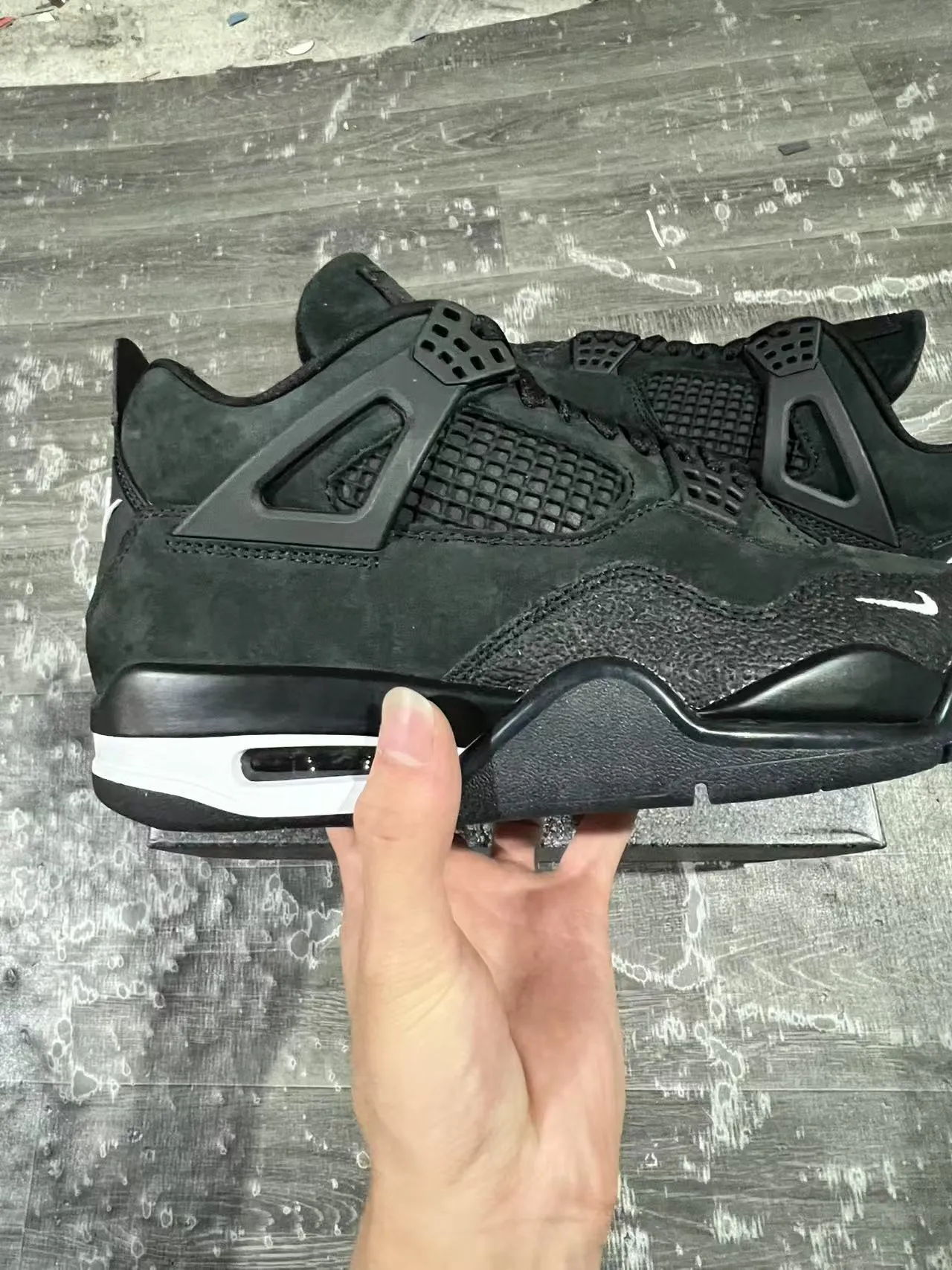 Nike Air Jordan 4 Black White Basketball Shoes 7