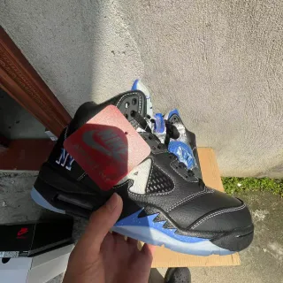 Nike Air Jordan 5 Black Blue White बास्केटबॉल जूते