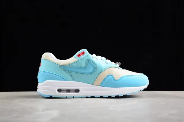 Nike Air Max 1 Sneakers Lifestyle Bleu clair et blanc 11