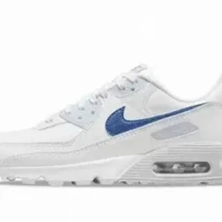 Nike Air Max 90 Blanches et Royal Blue Lifestyle Sneakers