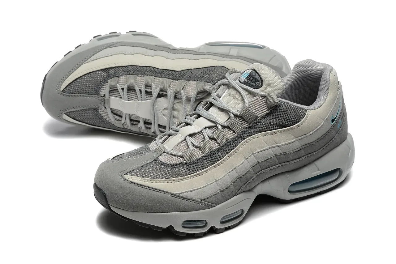 Nike Air Max 95 Gray and Teal Lifestyle Sneakers 6