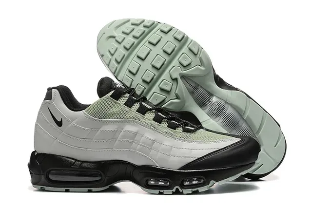 Nike Air Max 95 Light Gray and Pale Green Lifestyle Sneakers 5