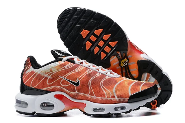 Nike Air Max Plus Orange Wave Pattern Lifestyle Sneakers 5