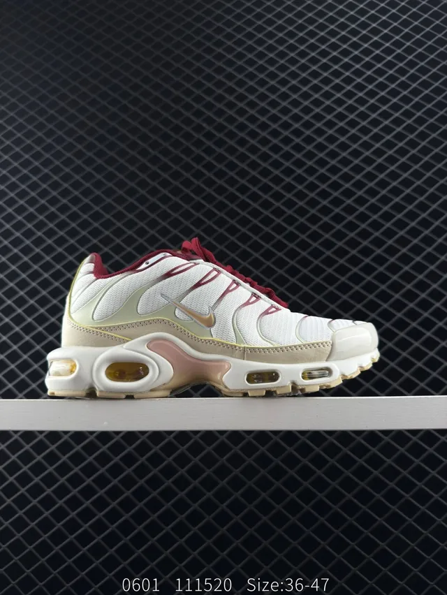 Nike Air Max Plus White Beige Maroon Chunky Sneakers 7
