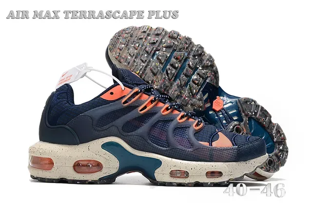 Nike Air Max Terrascape Plus Navy Orange Speckled Lifestyle Sneakers 5