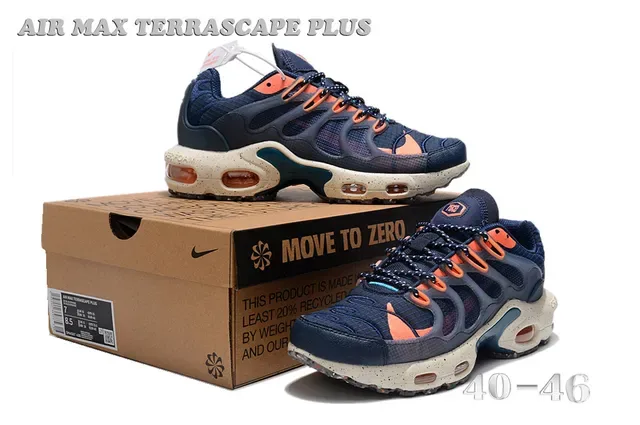 Nike Air Max Terrascape Plus Navy Orange Speckled Lifestyle Sneakers 6