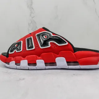 Nike Air More Uptempo Slide 红黑白拖鞋