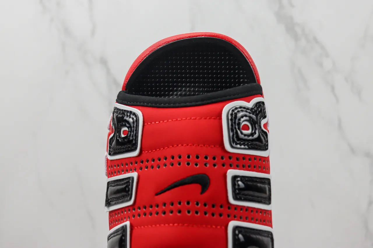 Nike Air More Uptempo Slide rouge noir blanc pantoufles 6