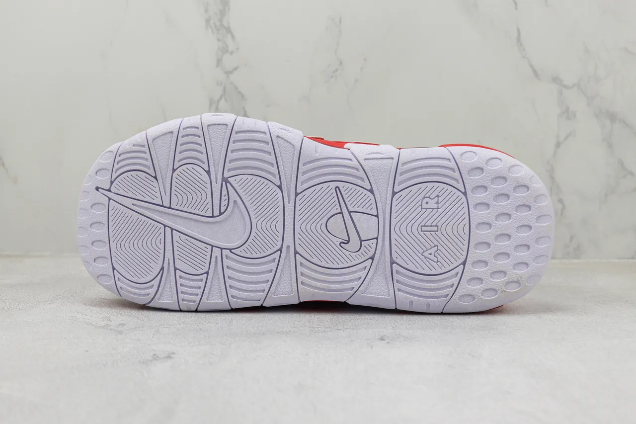 Nike Air More Uptempo Slide rouge noir blanc pantoufles 8