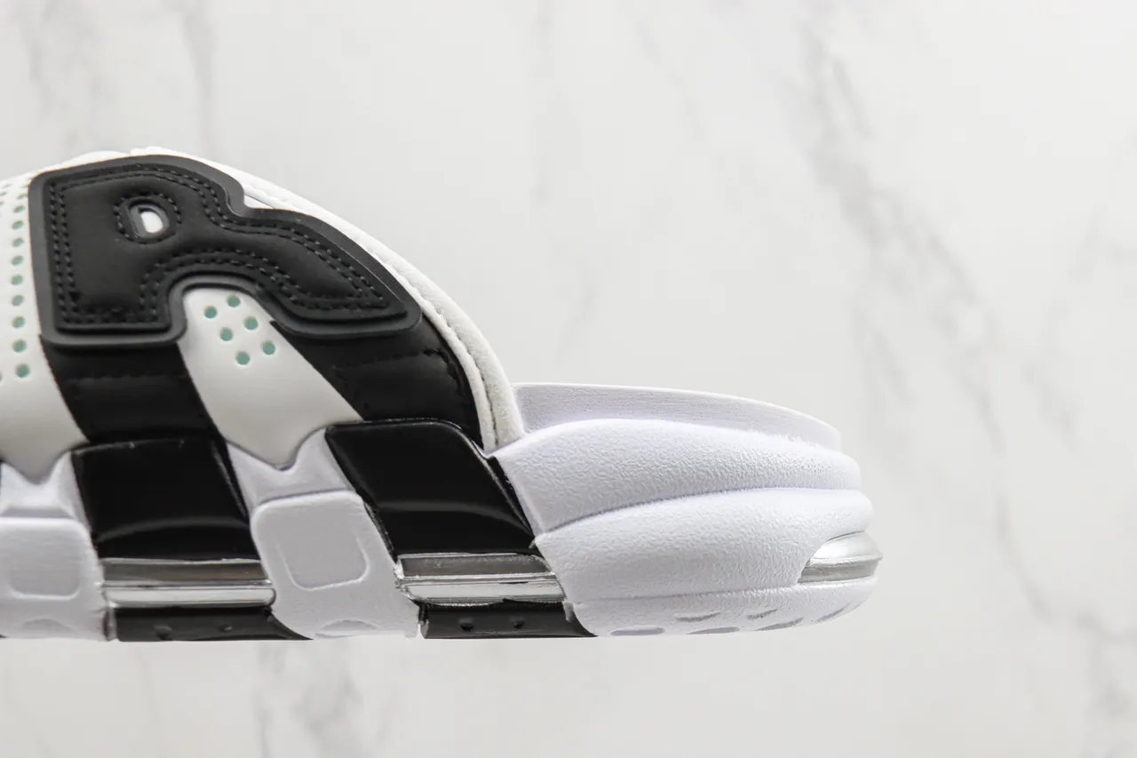 Nike Air More Uptempo Slide White Black Slippers 7