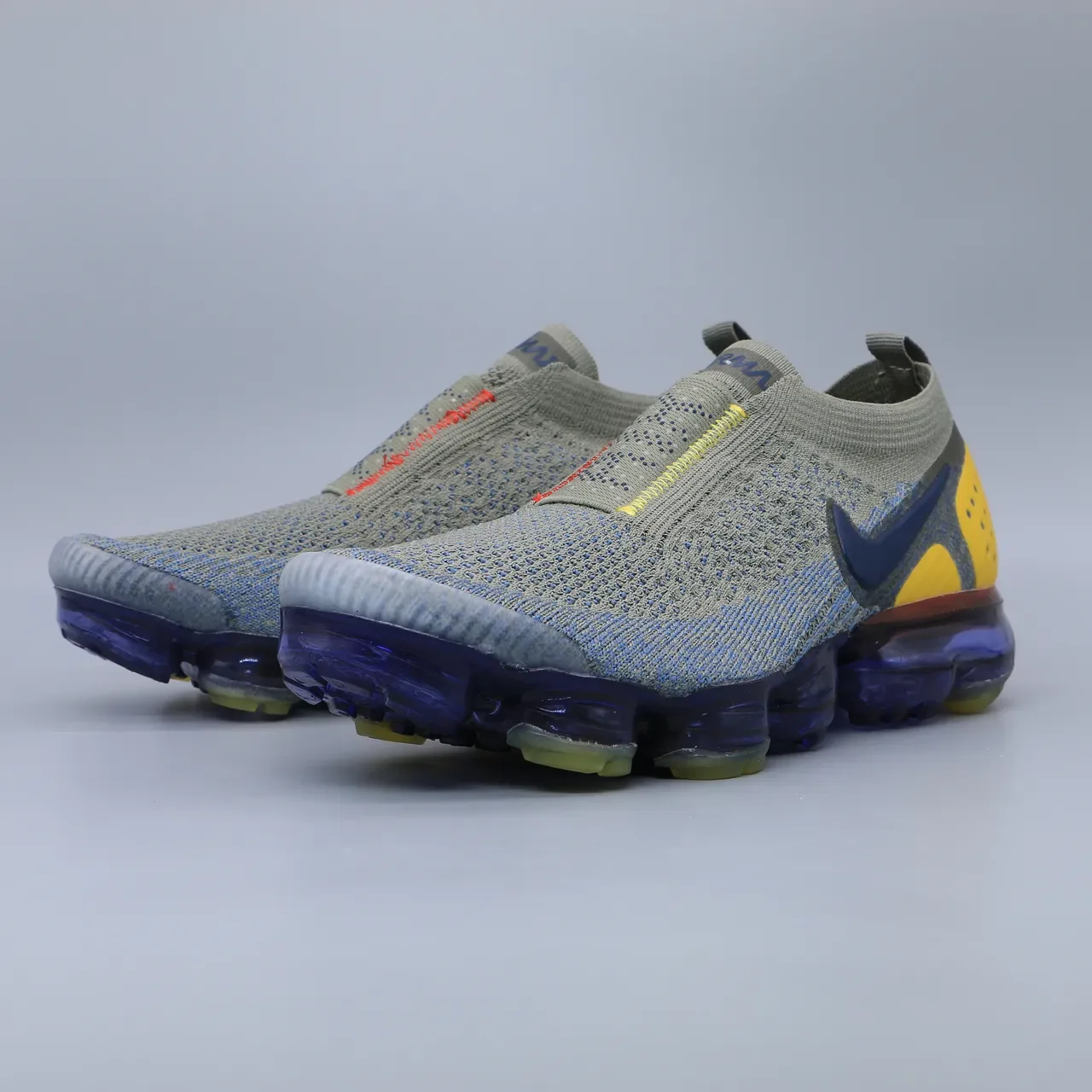 نايك Air VaporMax Flyknit 2 رمادي أزرق أصفر أحذية أسلوب الحياة 5
