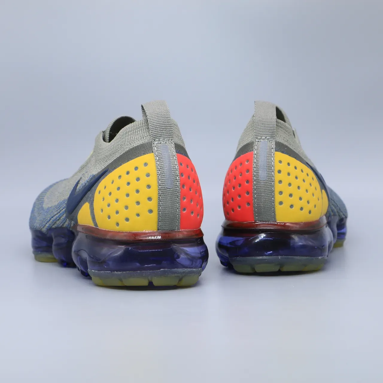 نايك Air VaporMax Flyknit 2 رمادي أزرق أصفر أحذية أسلوب الحياة 6