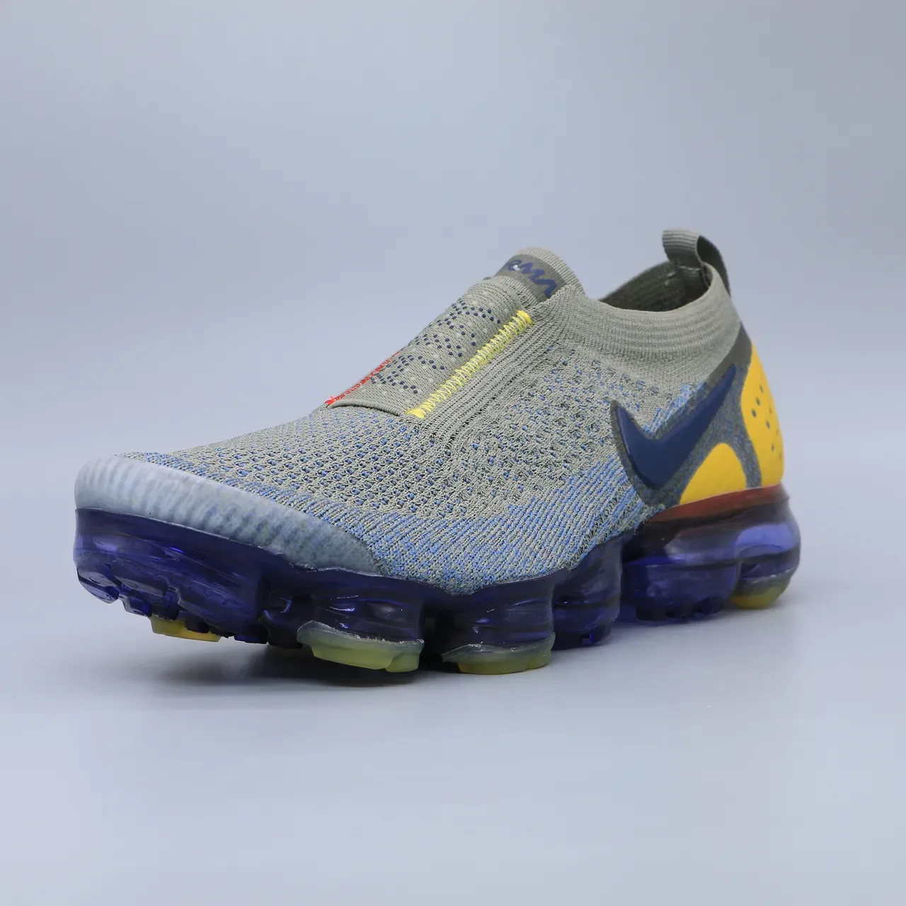 نايك Air VaporMax Flyknit 2 رمادي أزرق أصفر أحذية أسلوب الحياة 8