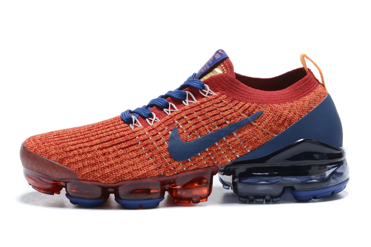 Nike Air VaporMax Orange and Navy Running Shoes 3