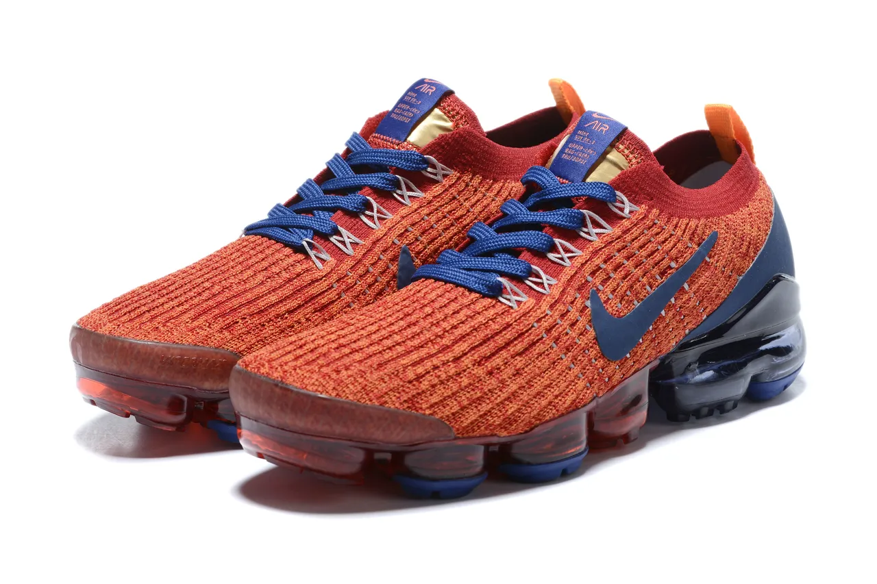 Nike Air VaporMax Orange and Navy Running Shoes 4