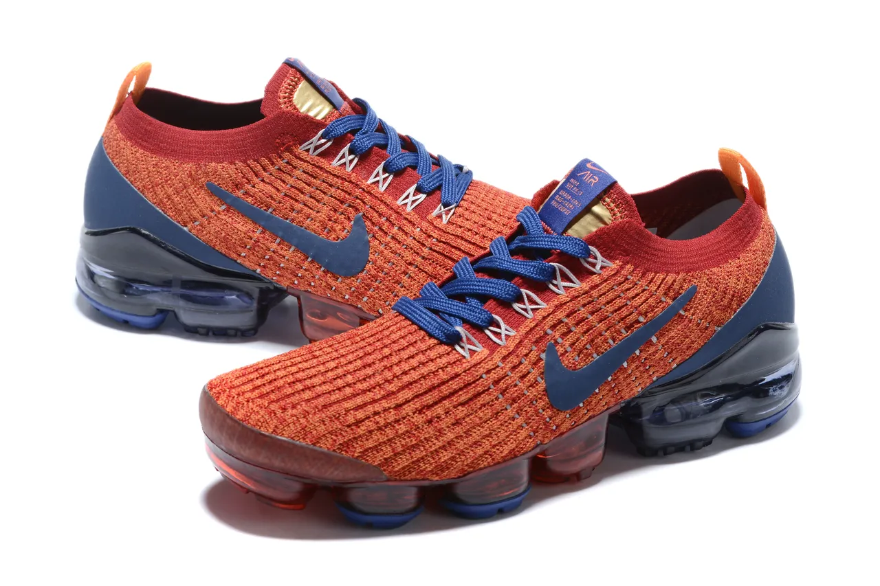 Nike Air VaporMax Orange and Navy Running Shoes 5