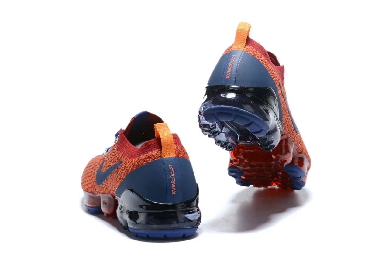 Nike Air VaporMax Orange and Navy Running Shoes 6