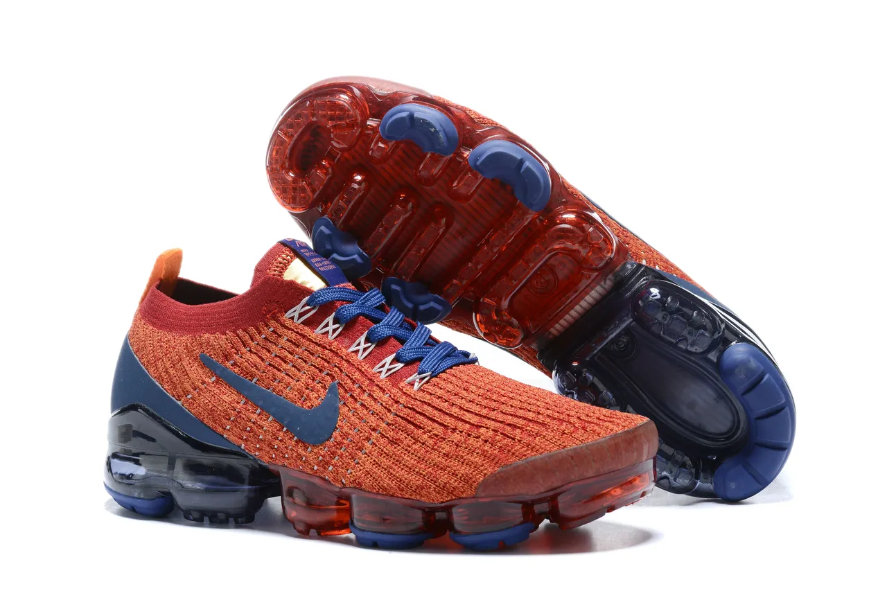 Nike Air VaporMax Orange and Navy Running Shoes 7