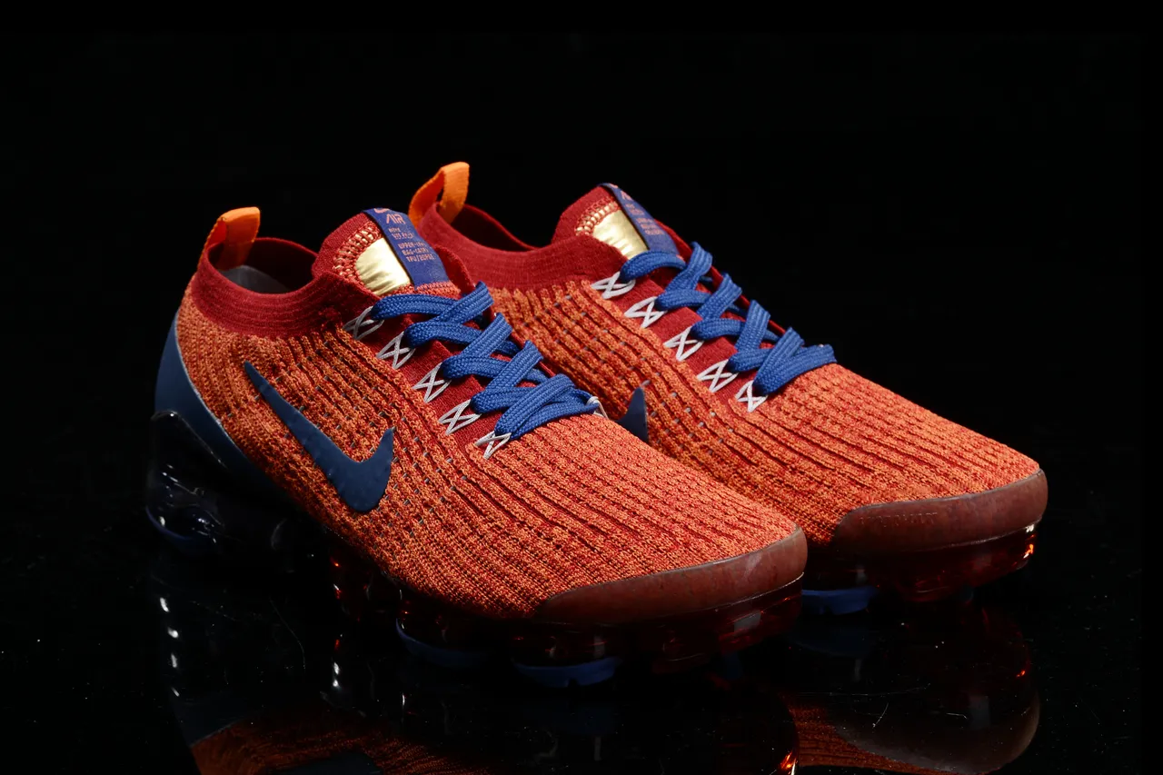 Nike Air VaporMax Orange and Navy Running Shoes 14