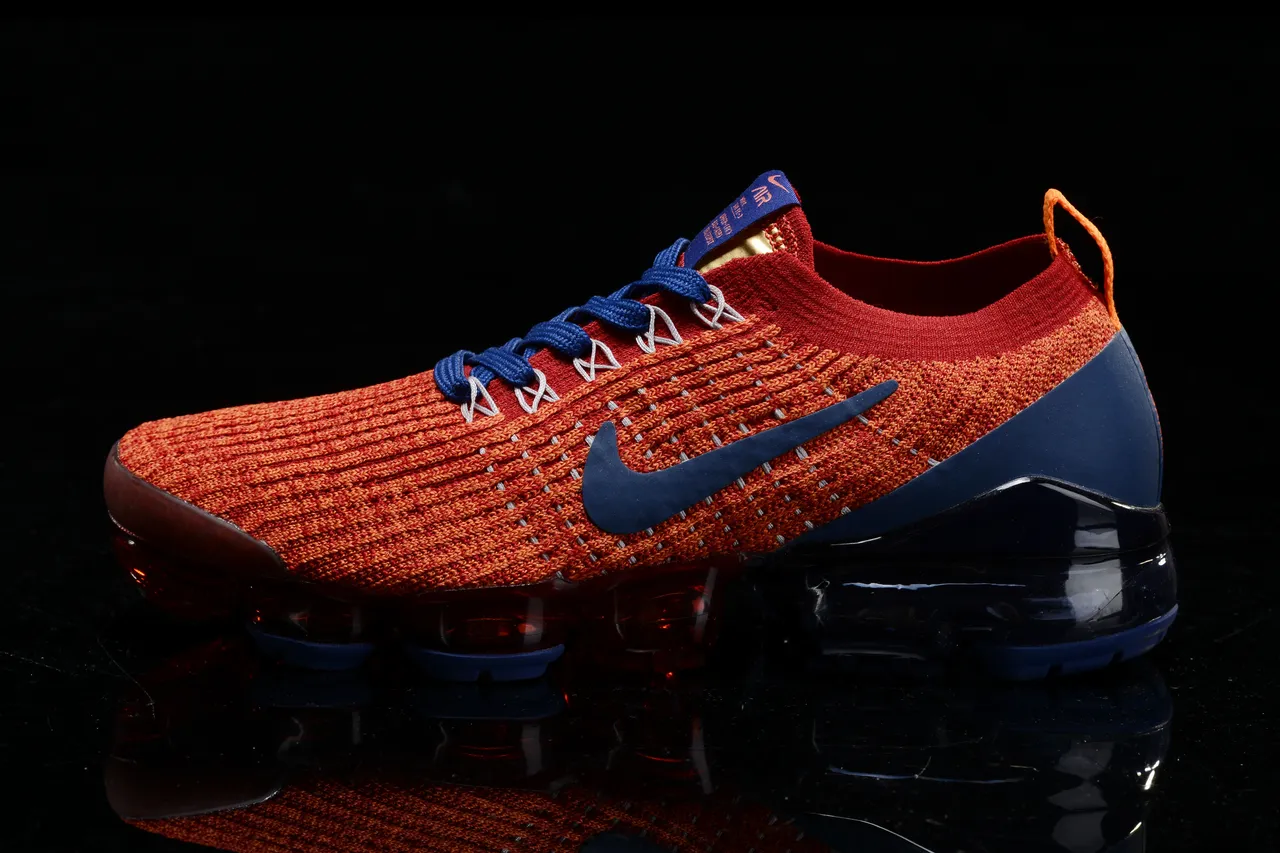 Nike Air VaporMax Orange and Navy Running Shoes 15
