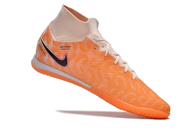 Nike Air Zoom Orange Noir Flyknit Haut Collet Chaussures de Football Indoor 2