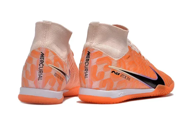 Nike Air Zoom Orange Noir Flyknit Haut Collet Chaussures de Football Indoor 5