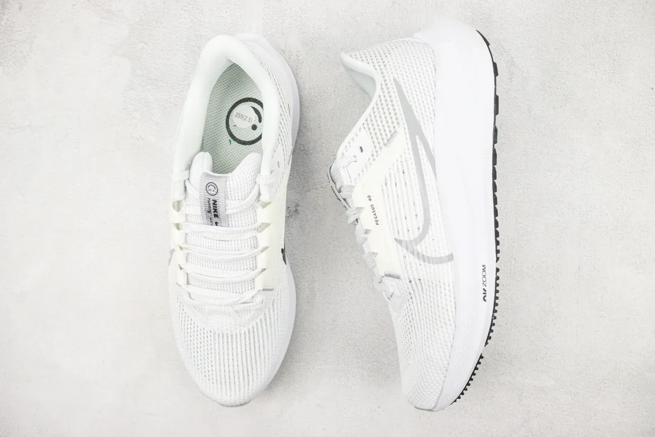 Nike Air Zoom Pegasus 40 White Gray Running Shoes 3