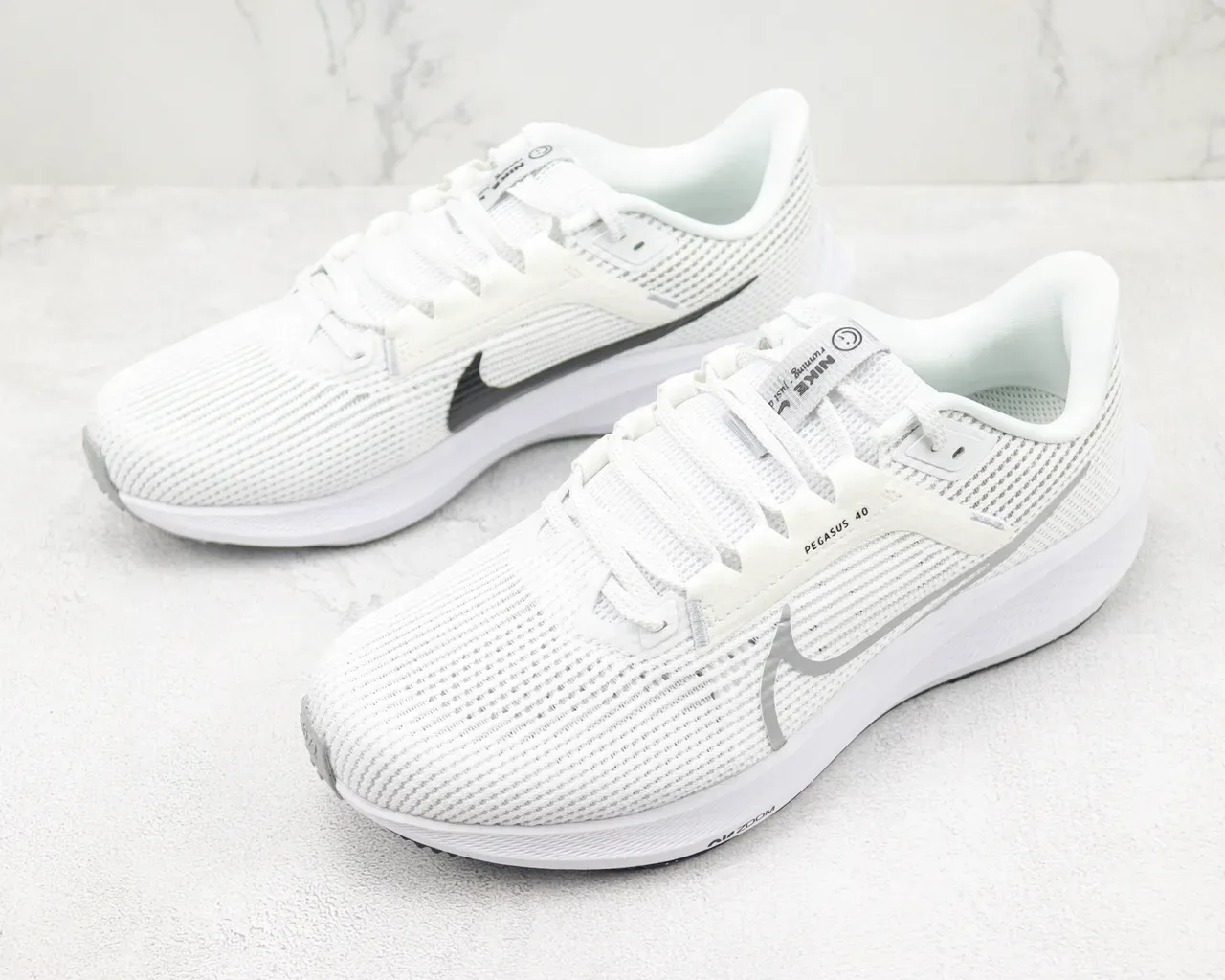 Nike Air Zoom Pegasus 40 White Gray Running Shoes 4