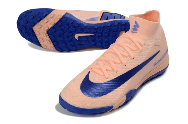 Nike বেইজ ব্লু হাই টপ সক ফিট কলার আউটসোল টার্ফ ফুটবল জুতো 2