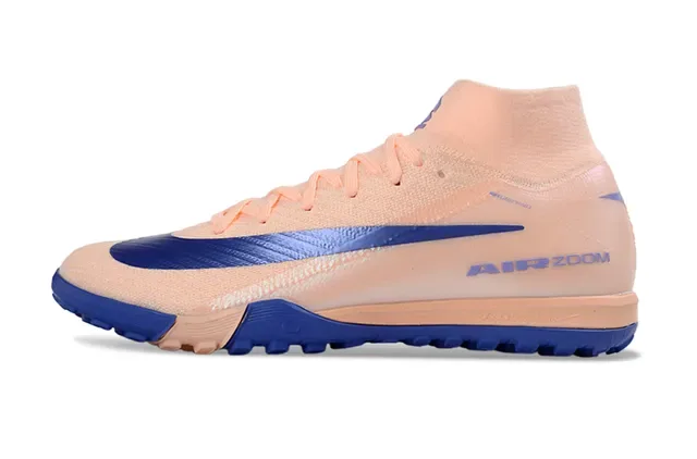Nike বেইজ ব্লু হাই টপ সক ফিট কলার আউটসোল টার্ফ ফুটবল জুতো 5