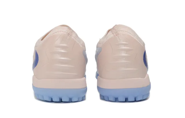 Nike Beige Blue Low-Profile Knit Upper Turf Soccer Shoes 4
