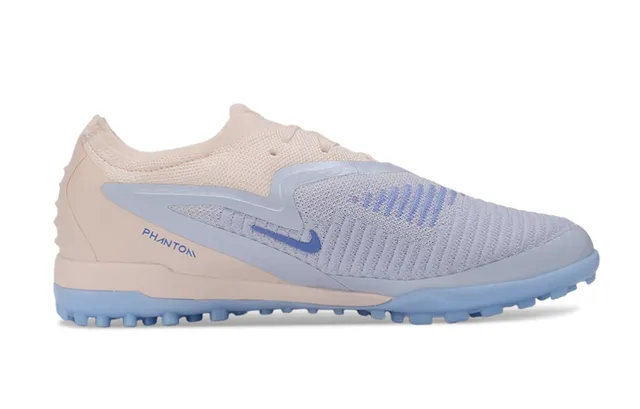 Nike Beige Blue Low-Profile Knit Upper Turf Soccer Shoes 7