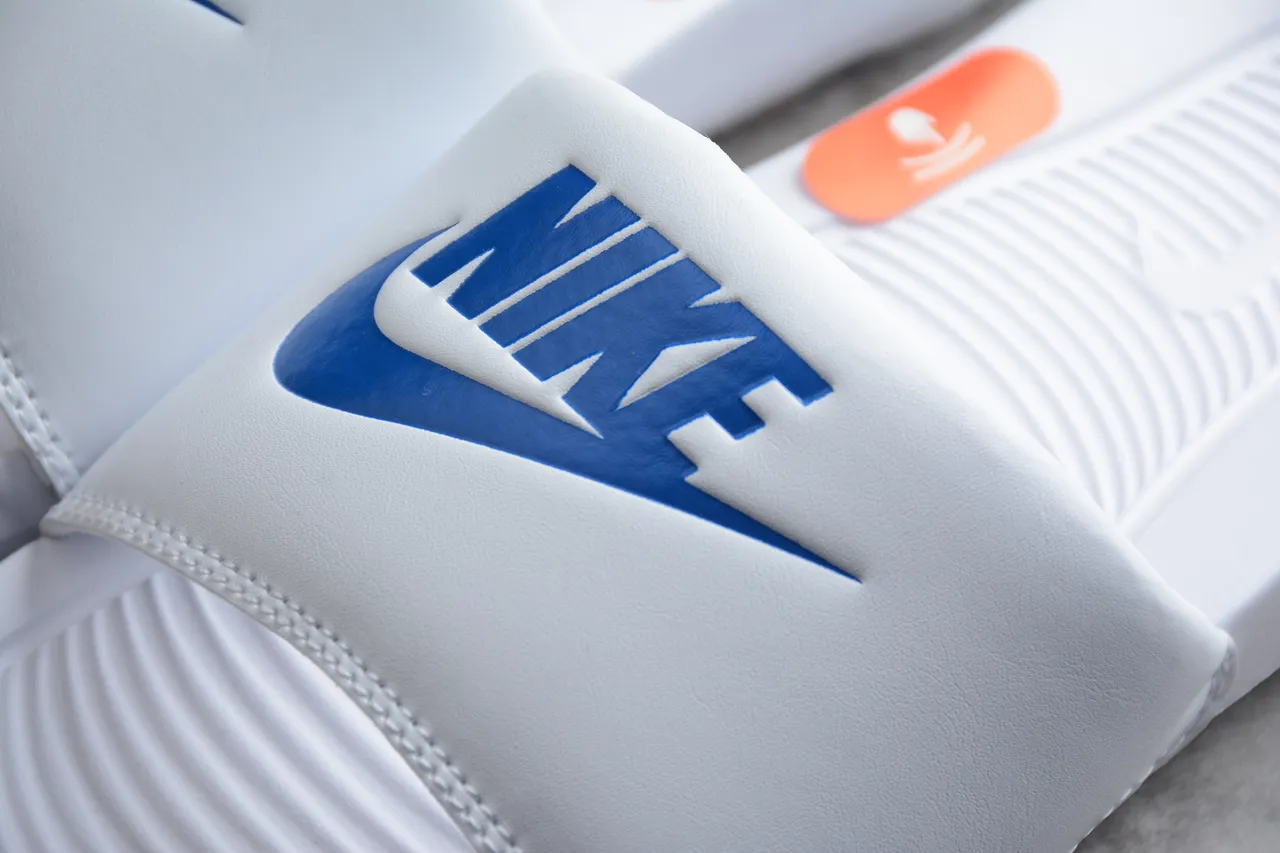 Nike Benassi JDI White Blue Slippers 6