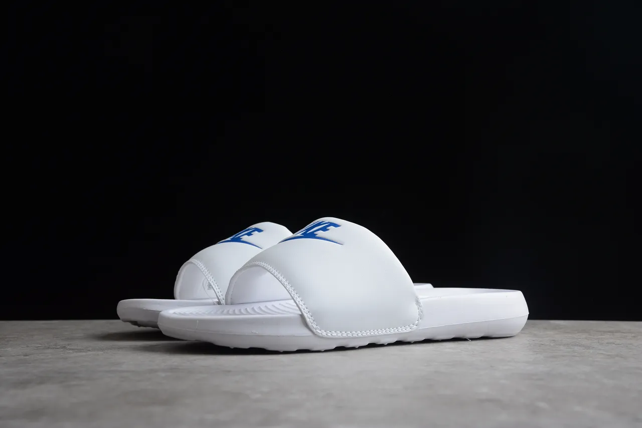 Nike Benassi JDI White Blue Slippers 12