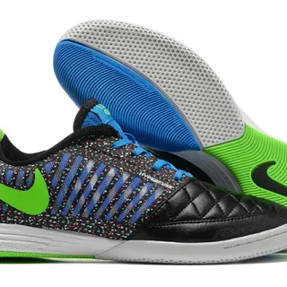 Nike Black Multicolor Quilted Toe Cap Woven Mesh Upper Indoor Soccer Shoes