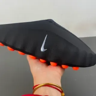 Nike Black Orange Laceless Perforated Upper Sneakers