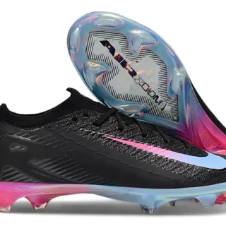 Nike काला गुलाबी किनिट अपर Iridescent आउटसोल Firm-Ground फुटबॉल जूते