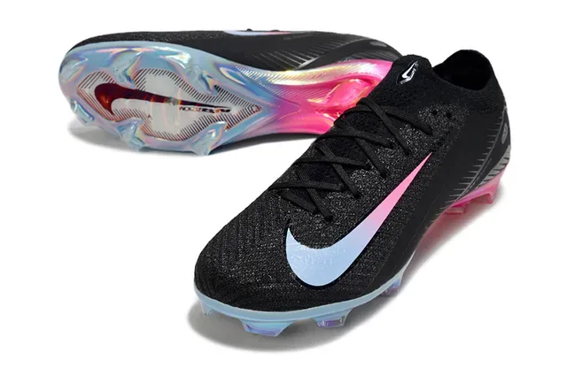 Nike কালো গোলাপি কিনেট আপার Iridescent আউটসোল Firm-Ground ফুটবল জুতো 4