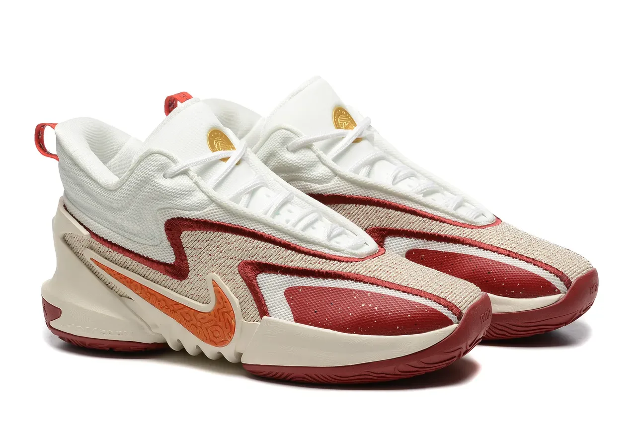 Nike Chaussures de Basketball en Bleu et Orange avec Upper en Knit et Mesh Midsole Sculptée Ondulée 3