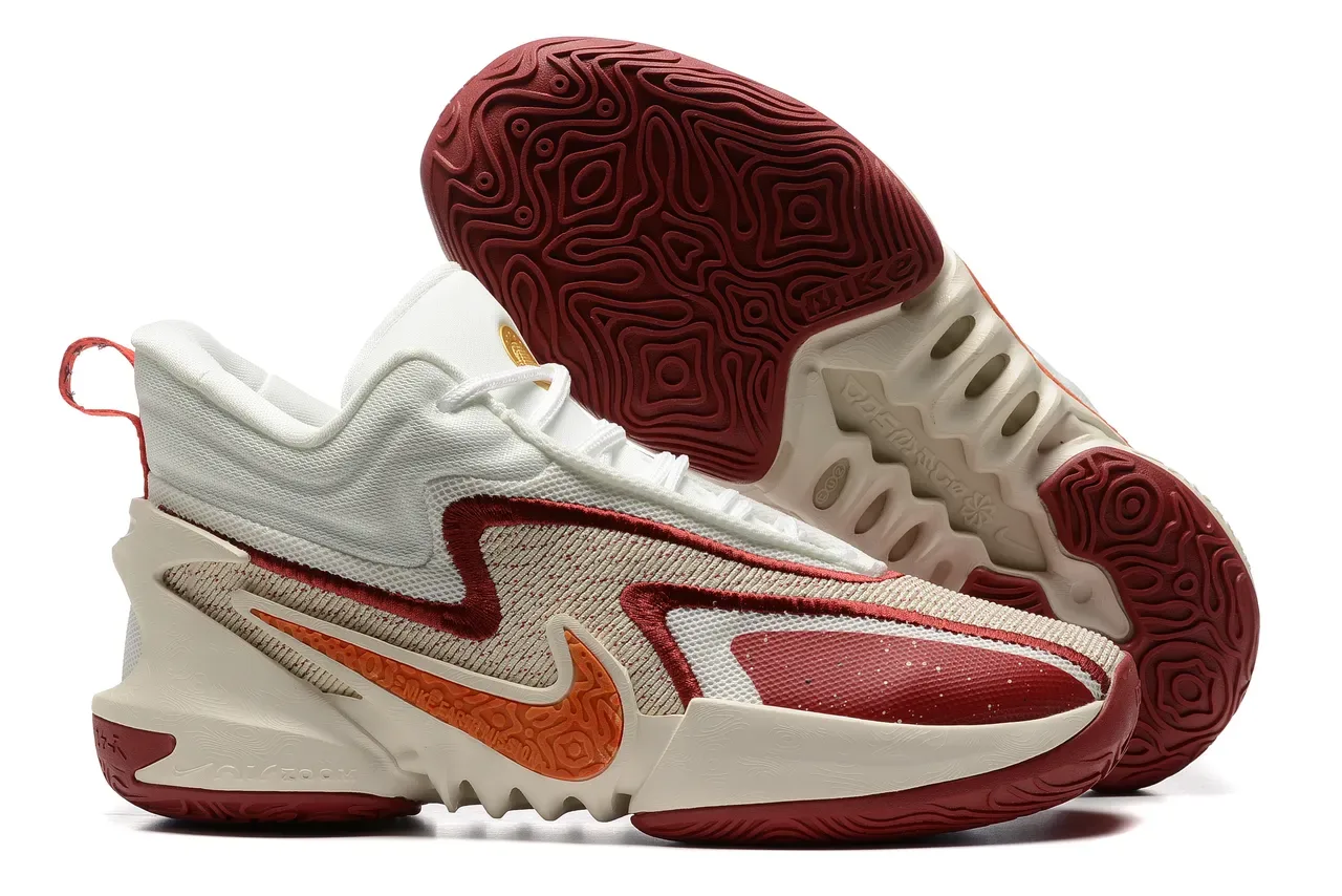 Nike Chaussures de Basketball en Bleu et Orange avec Upper en Knit et Mesh Midsole Sculptée Ondulée 4