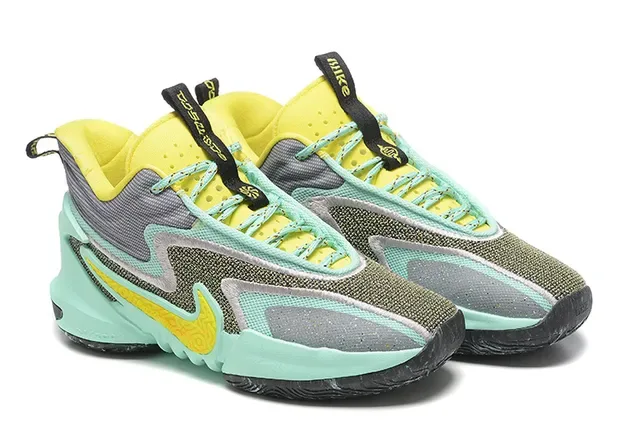Nike Chaussures de Basketball en Bleu et Orange avec Upper en Knit et Mesh Midsole Sculptée Ondulée 21