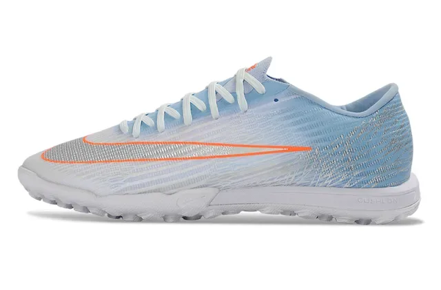 Nike Blue Orange Low-Cut Synthetic Upper Textured Wave-Pattern Overlay Turf Soccer Shoes 3